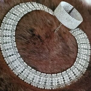 Elegant Silver Necklace & Bracelet Set